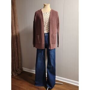 Universal Thread - Women's XS Loose Mauve 100% Cotton Waffle Weave Cardigan